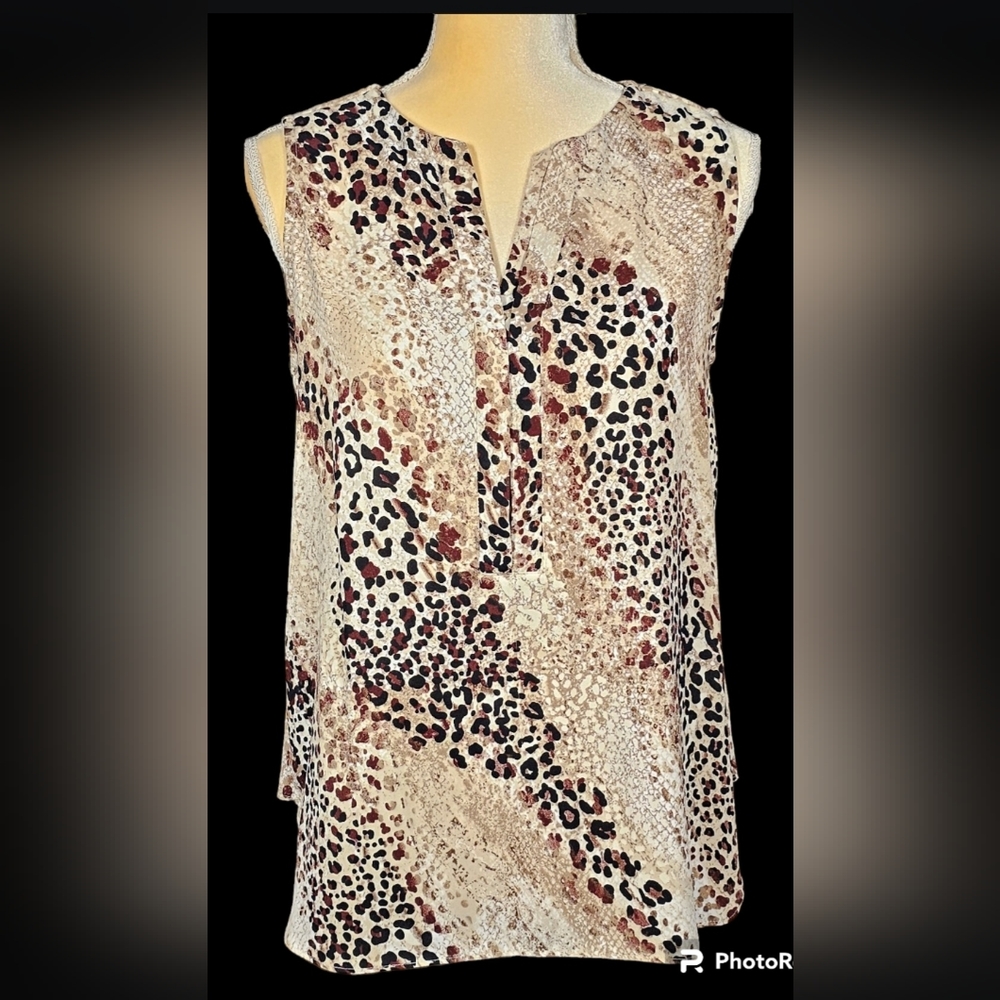 Dana Buchman Sleeveless Snakeskin Print Blouse